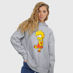 Толстовка оверсайз женская Lisa Simpson, цвет: меланж — фото 2