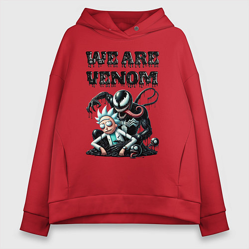 Женское худи оверсайз Rick and slime - we are Venom / Красный – фото 1