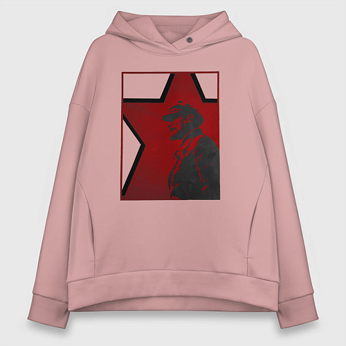 Женское худи оверсайз Владимир Ильич Ленин / Пыльно-розовый – фото 1