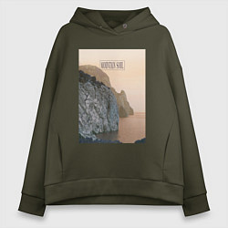 Толстовка оверсайз женская Горная душа, цвет: хаки