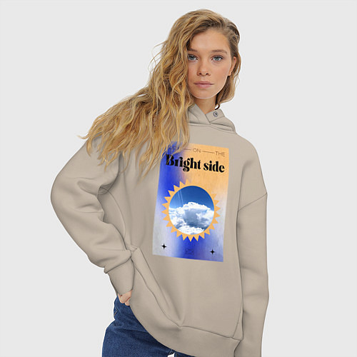 Женское худи оверсайз Светлая сторона / Миндальный – фото 3