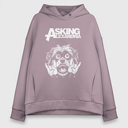 Толстовка оверсайз женская Asking Alexandria rock dog, цвет: сиреневый