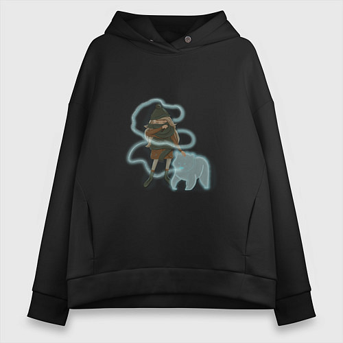 Женское худи оверсайз Экспекто патронум / Черный – фото 1