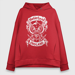 Толстовка оверсайз женская Моторхед - англия, цвет: красный