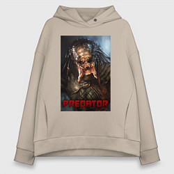 Толстовка оверсайз женская Predator movie, цвет: миндальный