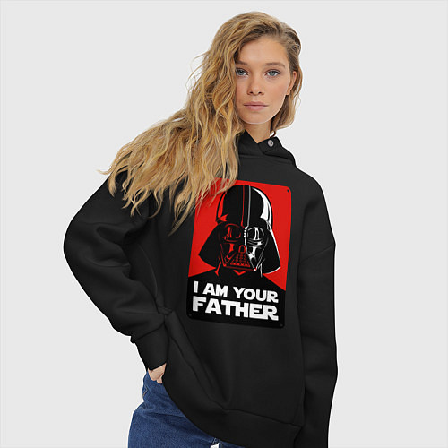 Женское худи оверсайз Darth Vader / Черный – фото 3
