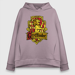 Толстовка оверсайз женская Hogwarts - gryffindor logo, цвет: сиреневый