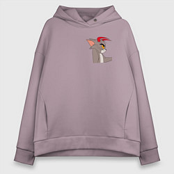 Толстовка оверсайз женская Том демон кот, цвет: сиреневый