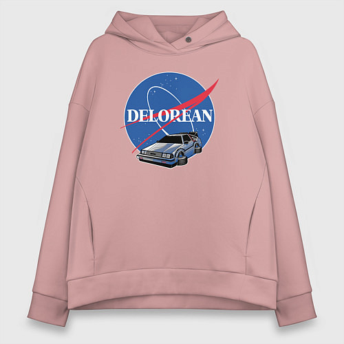 Женское худи оверсайз Space delorean / Пыльно-розовый – фото 1