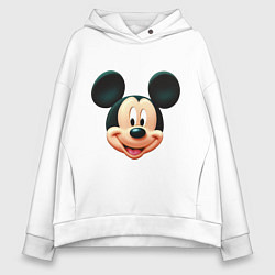 Толстовка оверсайз женская Mickey mouse head, цвет: белый