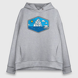 Толстовка оверсайз женская Северный мишка, цвет: меланж