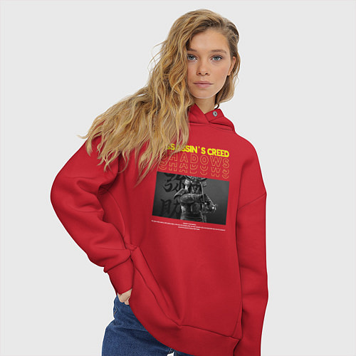Женское худи оверсайз Ассасcинс Крид Shadows / Красный – фото 3