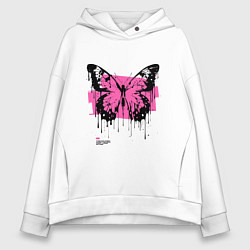 Толстовка оверсайз женская Grunge butterfly, цвет: белый