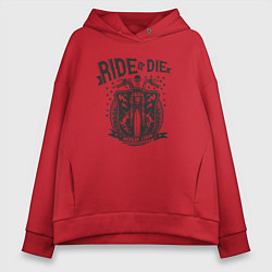 Толстовка оверсайз женская Гони или умри, цвет: красный