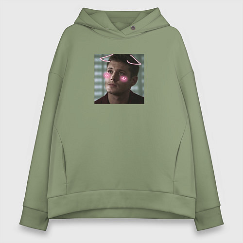 Женское худи оверсайз Дин - Сверхъестественное / Авокадо – фото 1