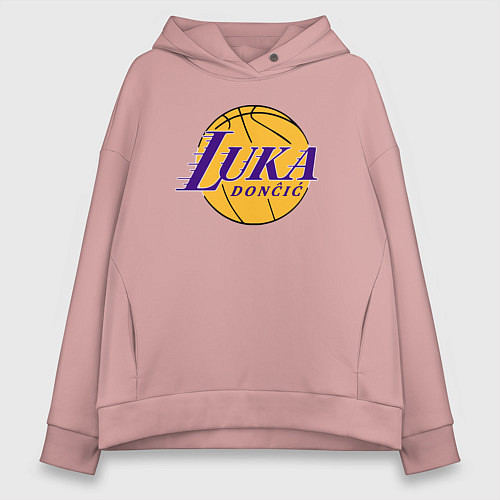 Женское худи оверсайз Luka Doncic Lakers / Пыльно-розовый – фото 1