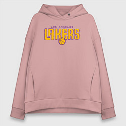 Толстовка оверсайз женская Team Los Angeles Lakers, цвет: пыльно-розовый