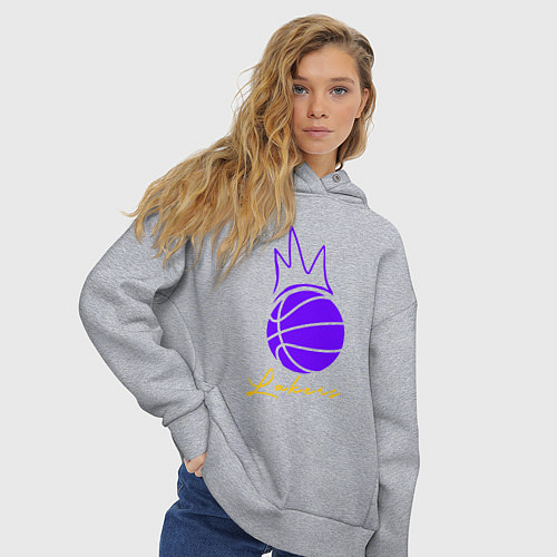 Женское худи оверсайз Короли Лейкерс / Меланж – фото 3