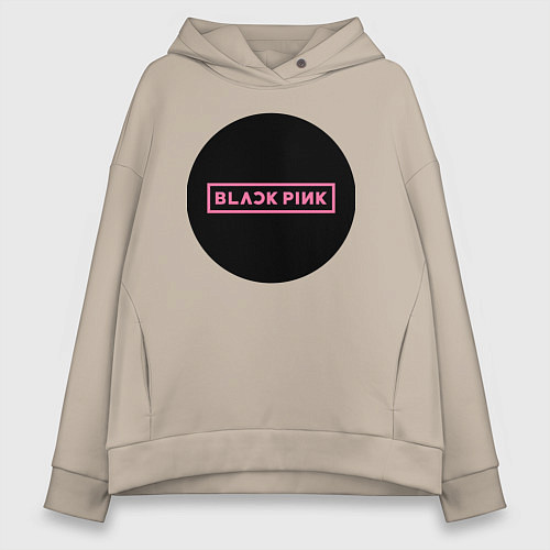 Женское худи оверсайз Blackpink logotype - group of South Korea / Миндальный – фото 1