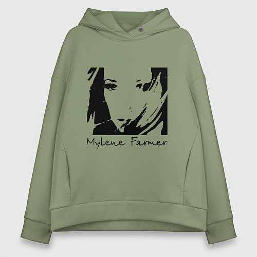 Женское худи оверсайз Милен Фармер / Авокадо – фото 1