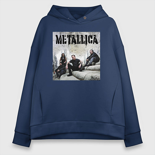 Женское худи оверсайз Metallica - cool guys / Тёмно-синий – фото 1