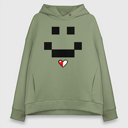 Толстовка оверсайз женская Minecraft улыбка и любовь, цвет: авокадо