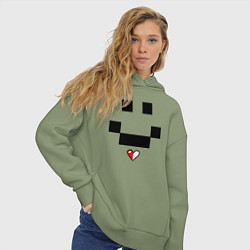 Толстовка оверсайз женская Minecraft улыбка и любовь, цвет: авокадо — фото 2