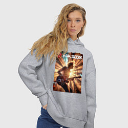 Толстовка оверсайз женская Mick Jagger - lead singer of The Rolling Stones, цвет: меланж — фото 2