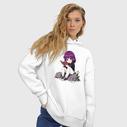 Толстовка оверсайз женская Девочка с книжкой, цвет: белый — фото 2