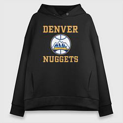 Толстовка оверсайз женская Денвер Наггетс, цвет: черный
