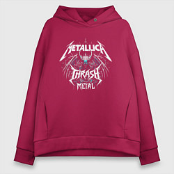 Толстовка оверсайз женская Metallica - thrash metal rock, цвет: маджента