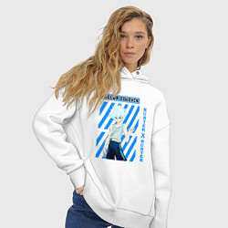 Толстовка оверсайз женская Хантер Kilua Zoldick, цвет: белый — фото 2