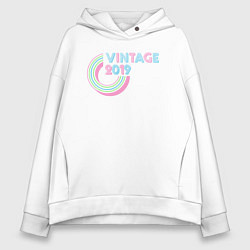 Толстовка оверсайз женская Винтаж 2019, цвет: белый