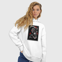 Толстовка оверсайз женская Самурай ронин, цвет: белый — фото 2