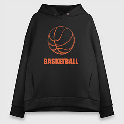 Толстовка оверсайз женская Ball basket, цвет: черный
