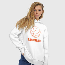 Толстовка оверсайз женская Ball basket, цвет: белый — фото 2