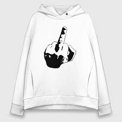 Толстовка оверсайз женская Fuck you man, цвет: белый