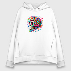 Толстовка оверсайз женская Мудрый как змея, цвет: белый