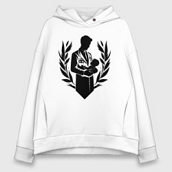 Толстовка оверсайз женская Врач с младенцем в руках, цвет: белый