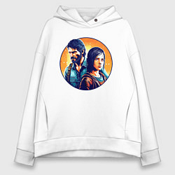 Толстовка оверсайз женская Joel and Ellie - the last of us adventure, цвет: белый