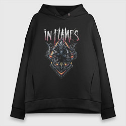 Толстовка оверсайз женская In Flames Mask, цвет: черный