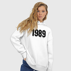Толстовка оверсайз женская 1989 год расшерканый, цвет: белый — фото 2
