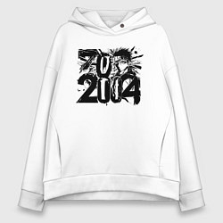 Толстовка оверсайз женская 2004 аниме, цвет: белый