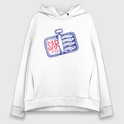 Толстовка оверсайз женская Сардины, цвет: белый