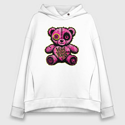 Толстовка оверсайз женская Pink bear, цвет: белый