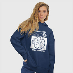 Толстовка оверсайз женская Поверхность никогда - убежище навсегда, цвет: тёмно-синий — фото 2