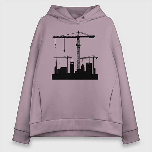 Женское худи оверсайз Башенные краны / Сиреневый – фото 1