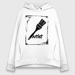 Толстовка оверсайз женская Кисть художника, цвет: белый