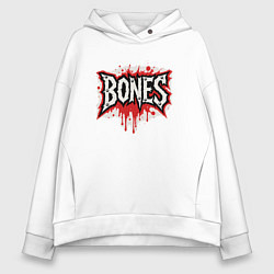 Толстовка оверсайз женская Логотип Bones, цвет: белый