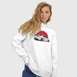 Толстовка оверсайз женская Nissan Skyline art, цвет: белый — фото 2